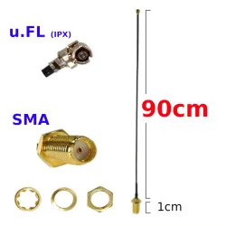 Pigtail uFL IPEX IPX - SMA gniazdo RF1.13 90cm