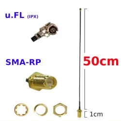 Pigtail uFL zásuvka SMA-RP zásuvka RF1.13 50cm