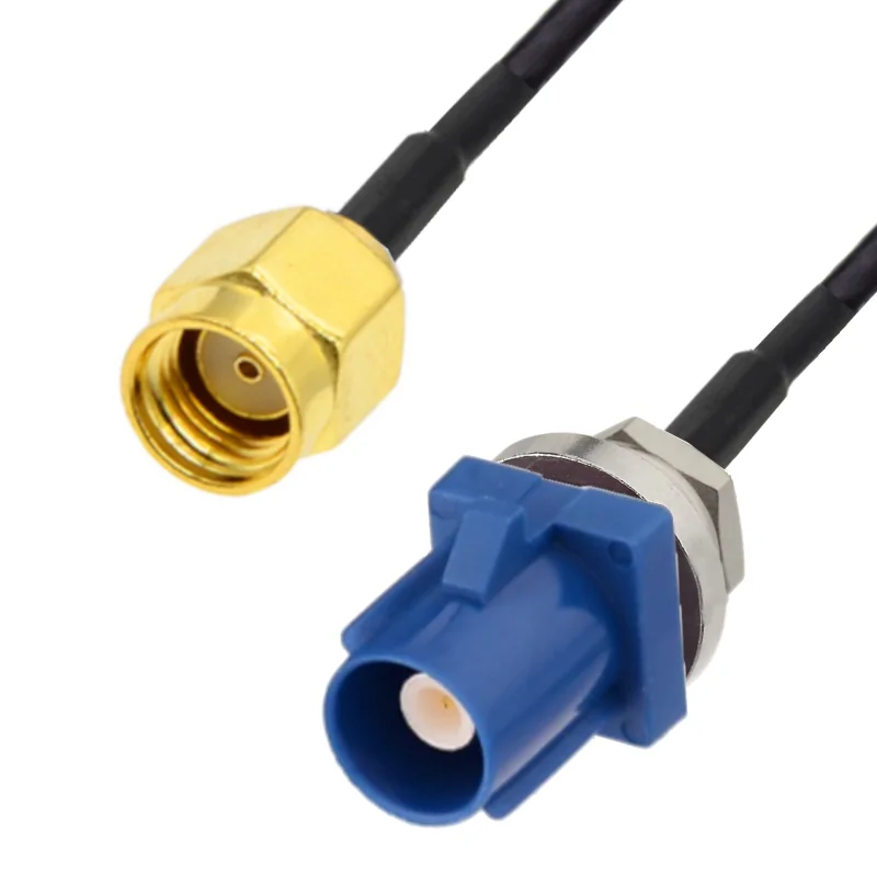 Pigtail FAKRA CODE-C plug / RP SMA plug 20cm