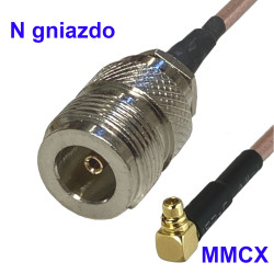 Pigtail MMCX wtyk - N gniazdo RG316 20cm