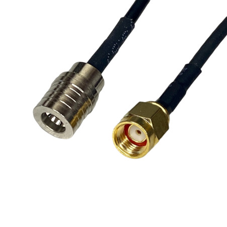 Pigtail QMA plug / SMA-RP plug RG174 20cm