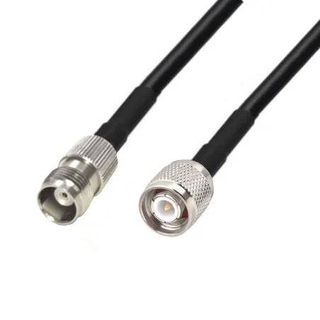 Kabel antenowy TNC gniazdo / TNC wtyk RG58 1m