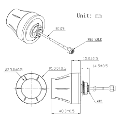 WiFi antenna 2.4GHz Omnidirectional SMA 2.5dBi X23