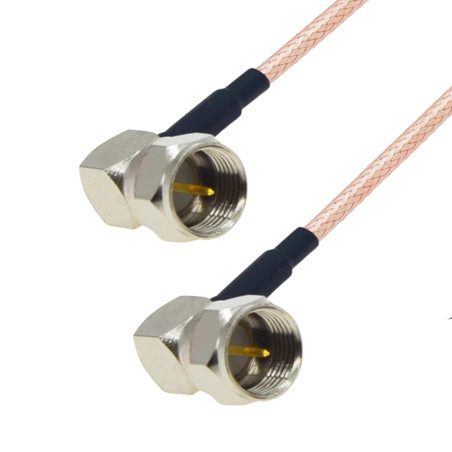 Pigtail F plug / F plug RG179 75om 2m ANGLE