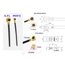 Pigtail MHF4 IPEX 0.81 soldering cable 30cm