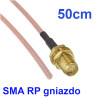 Pigtail SMA-RP socket / solder RG316 50cm