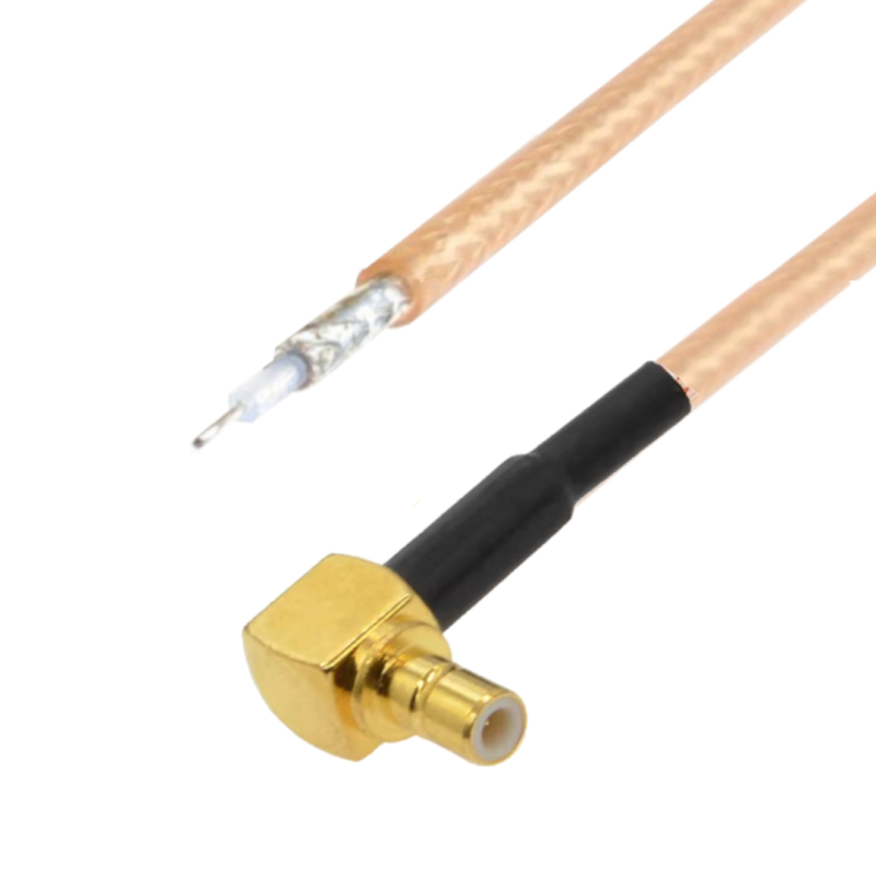 Pigtail SMB plug ANGLED for soldering RG316 25cm