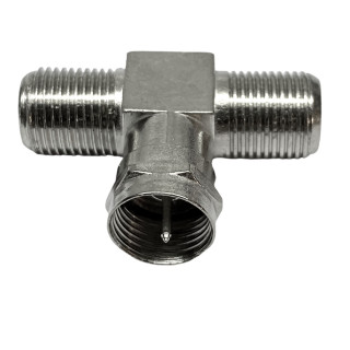 RF connector T piece F socket / F socket / F plug