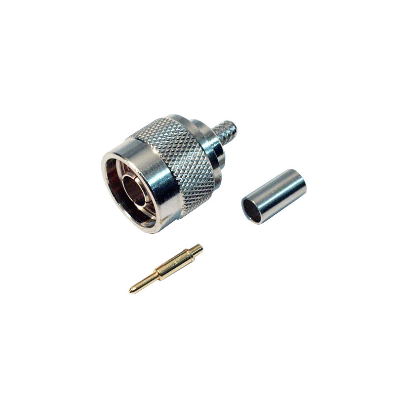 N plug connector for RG58 cable, crimped