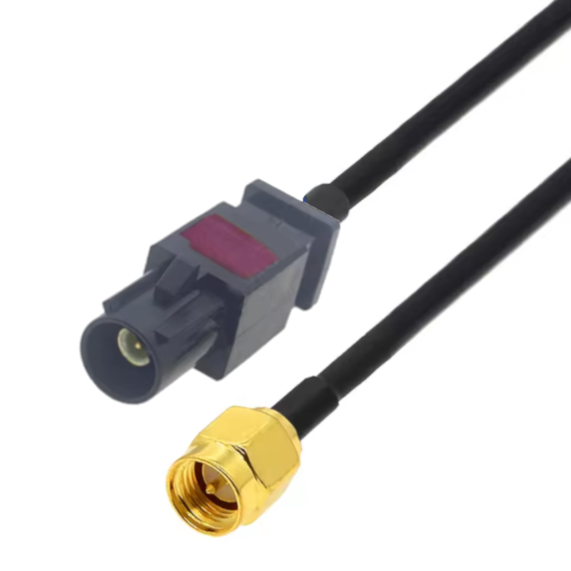 Pigtail FAKRA A plug / SMA plug RG174 20cm