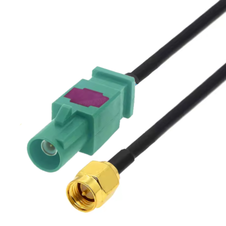 Pigtail FAKRA E plug / SMA plug RG174 20cm