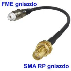 Pigtail FME socket / SMA-RP socket RG174 3m