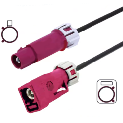 Kabel FAKRA A gniazdo wtyk WATERPROOF RG174 1m