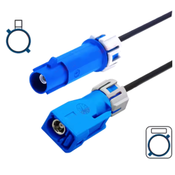 Kabel FAKRA A gniazdo wtyk WATERPROOF RG174 1m