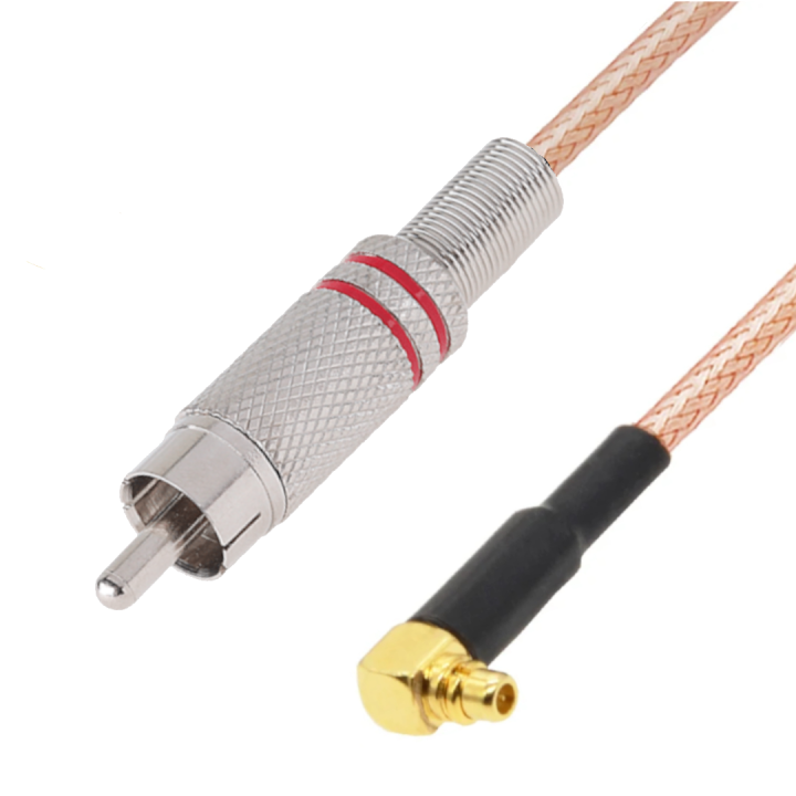Pigtail MMCX wtyk  KĄTOWY - RCA wtyk RG316 50cm