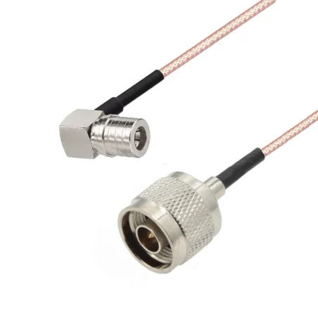 Pigtail QMA wtyk KĄTOWY / N wtyk RG316 2m