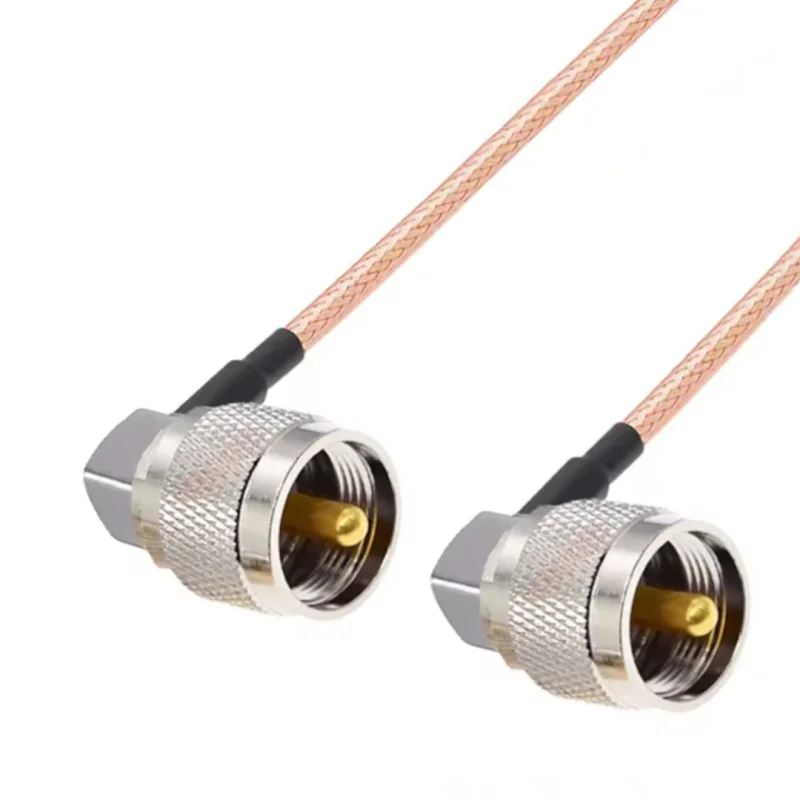 Pigtail UHF wtyk / UHF wtyk KĄTOWE RG316 1m