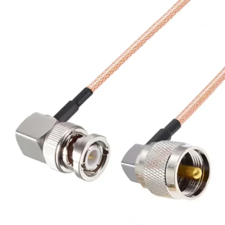 Pigtail BNC wtyk KĄT / UHF wtyk KĄT RG316 3m