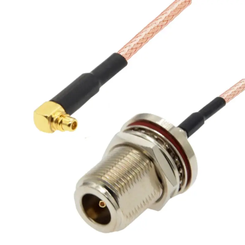 Pigtail MMCX wtyk KĄTOWY- N gniazdo BH RG316 25cm 