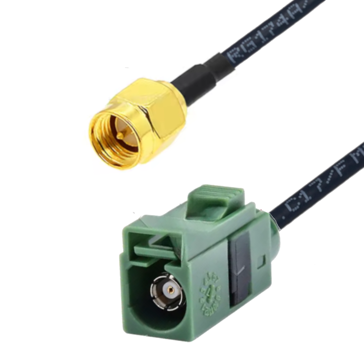 Pigtail FAKRA E gniazdo / SMA wtyk RG174 20cm 