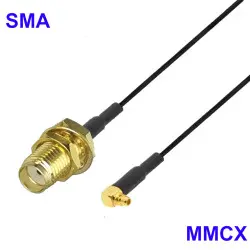 MMCX-Winkelpigtail - SMA-Buchse RF1.37 10cm