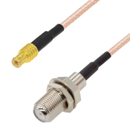 Pigtail MCX wtyk prosty - F gniazdo RG316 1m