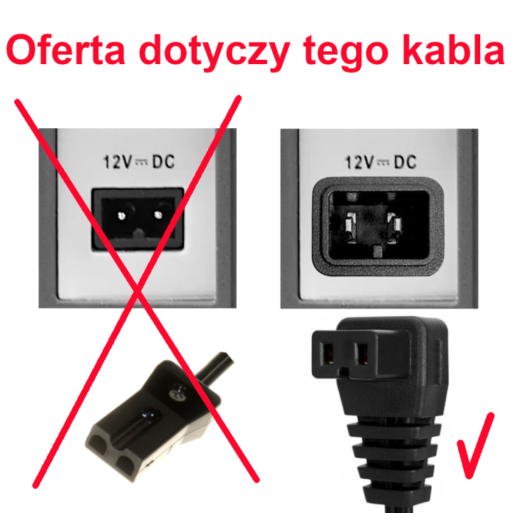 Kabel do LODÓWKI SAMOCHODOWEJ KOMPRESOR KĄTOWY 5m