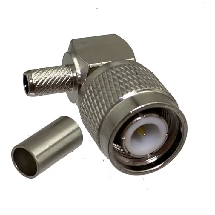 Złącze wtyk TNC KĄTOWY na kabel H155 zaciskane