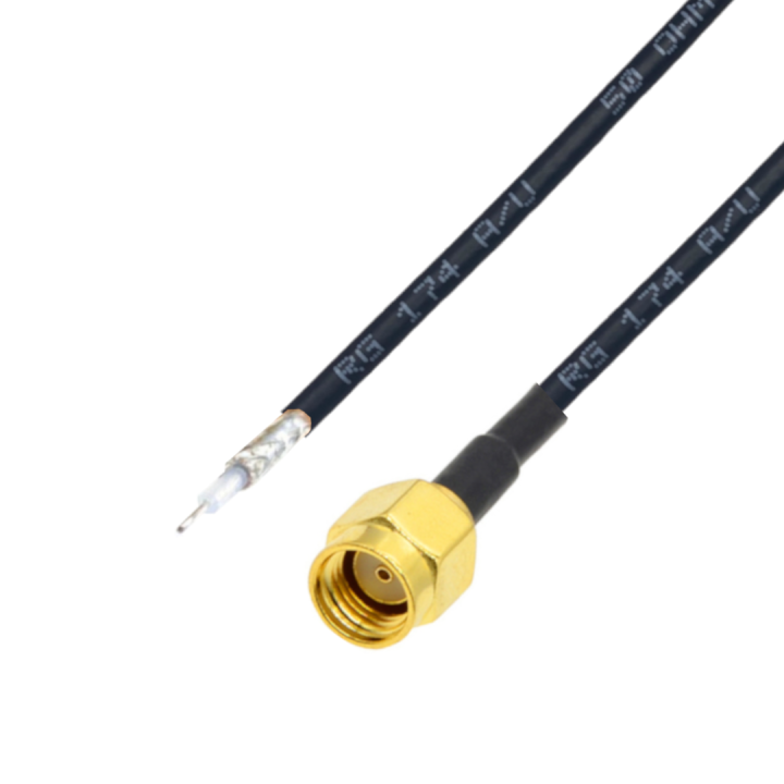 Pigtail SMA RP wtyk / do lutowania  RG174 1.2m
