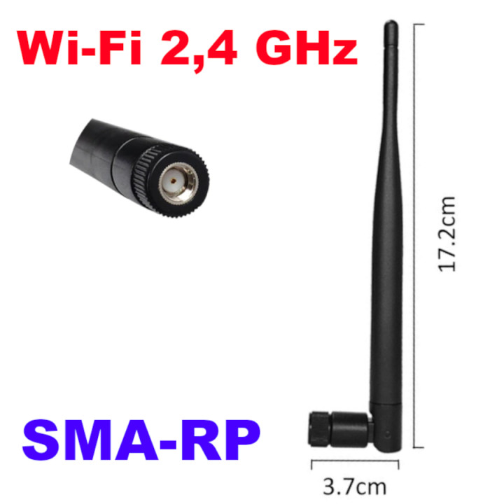 Antena WiFi 2.4GHz 6dBi  DOOKÓLNA SMA-RP BIAŁA