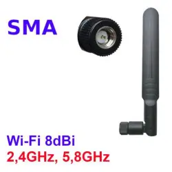 WiFi Antenna 2.4GHz 5.8GHz Dual Band 8dBi SMA Plug