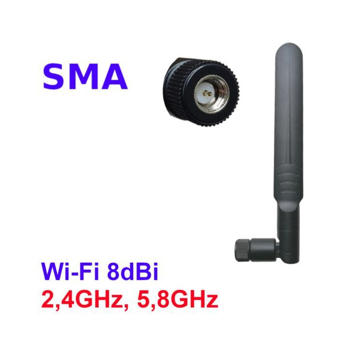 WiFi Antenna 2.4GHz 5.8GHz Dual Band 8dBi SMA Plug