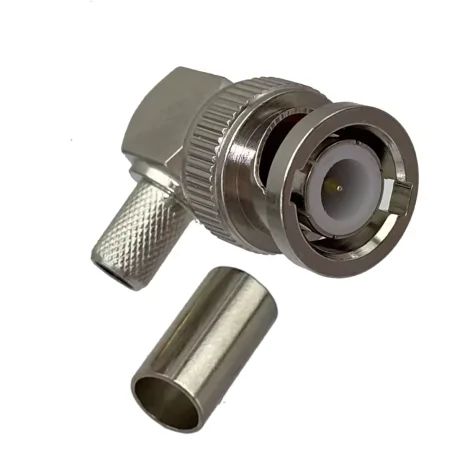 Złącze BNC wtyk KĄTOWY na kabel H155 zaciskane