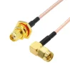 Pigtail SMA gniazdo IP65/ SMA wtyk RA RG316 1m 