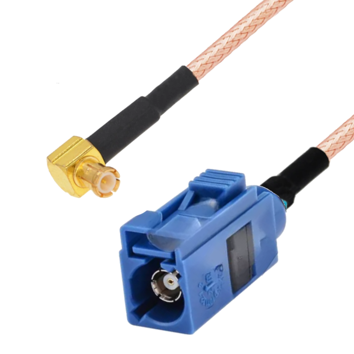 Pigtail MCX wtyk kątowy-FAKRA C gniazdo RG316 25cm