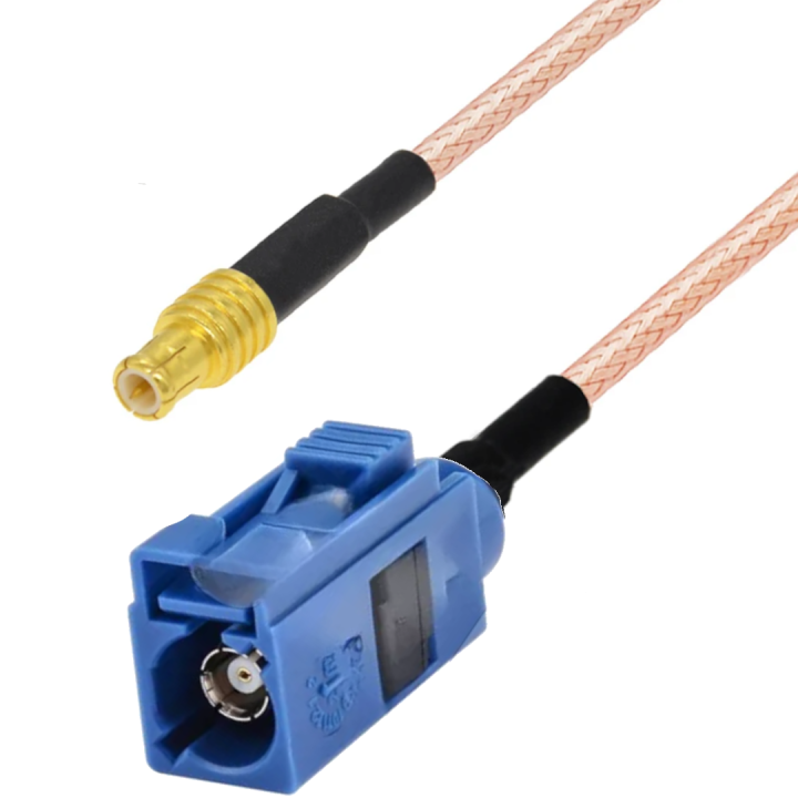 Pigtail MCX wtyk prosty-FAKRA C gniazdo RG316 25cm