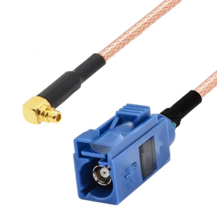 Pigtail MMCX wtyk kątowy-FAKRA C gn RG316 25cm