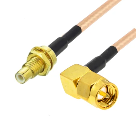 Pigtail SMA wtyk RA / SMC wyk BH RG316 30cm