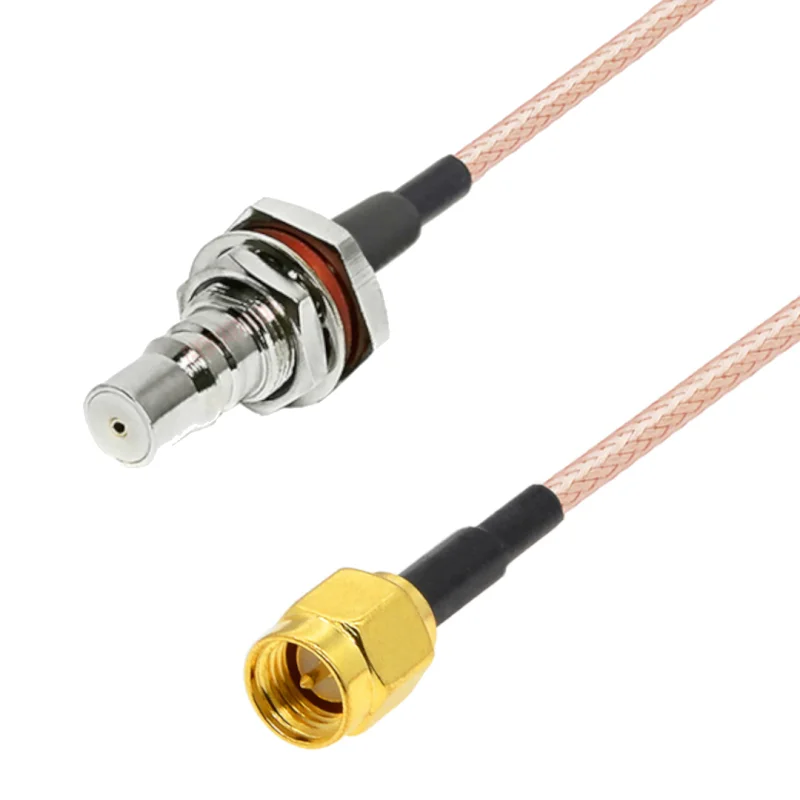 Pigtail QMA gniazdo BH / SMA wtyk RG316 20cm 