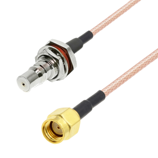 Pigtail QMA gniazdo BH / SMA RP wtyk RG316 20cm 