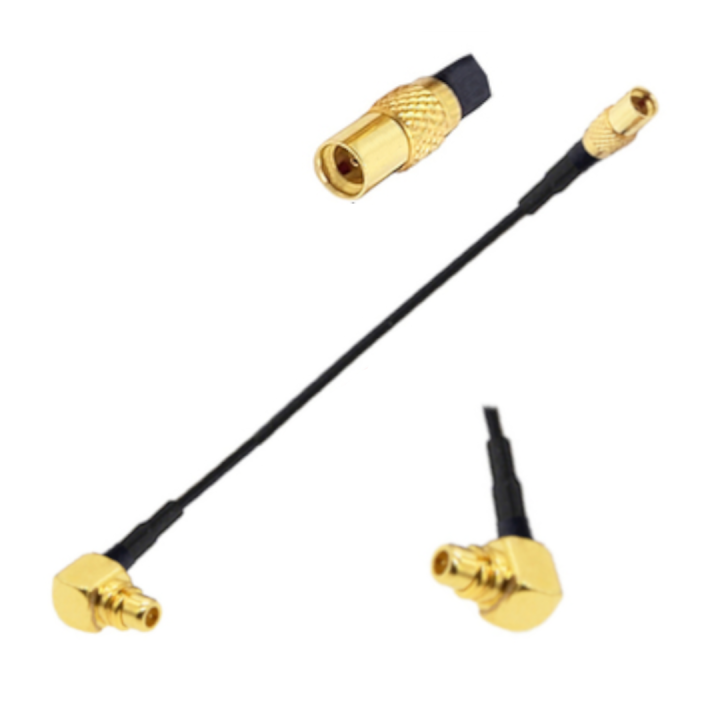 Pigtail MMCX wtyk KĄTOWY- MMCX gniazdo RF1.37 10cm