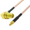 Pigtail MMCX wtyk - SMA gniazdo RA RG316 10cm