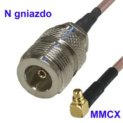 Pigtail MMCX wtyk - N gniazdo RG316 3m