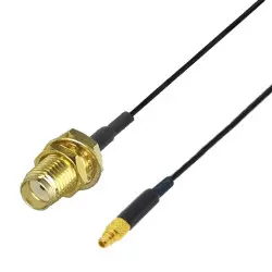 Pigtail MMCX straight plug - SMA socket RF1.37 10cm