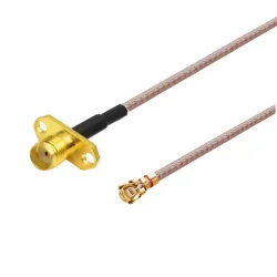 Pigtail uFL - SMA gniazdo FLANSZA 2H RG178 10cm