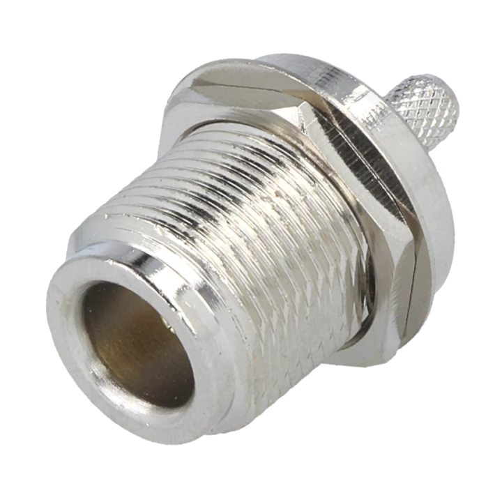 Złącze gniazdo N na kabel  RG58 CHASSIS ZACISKANE 