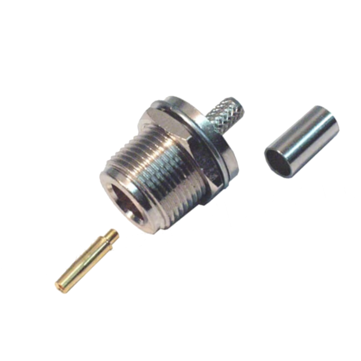 Złącze gniazdo N na kabel  RG58 CHASSIS ZACISKANE 