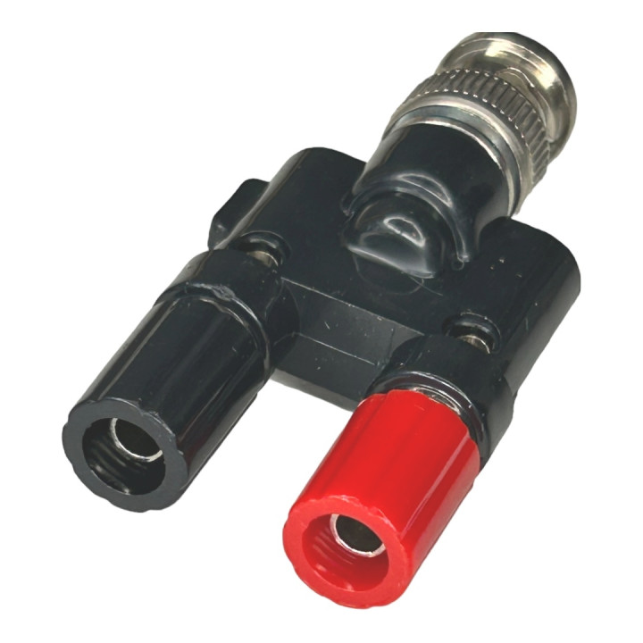 Adapter POMIAROWY BNC wtyk / 2*gniazdo BANAN 
