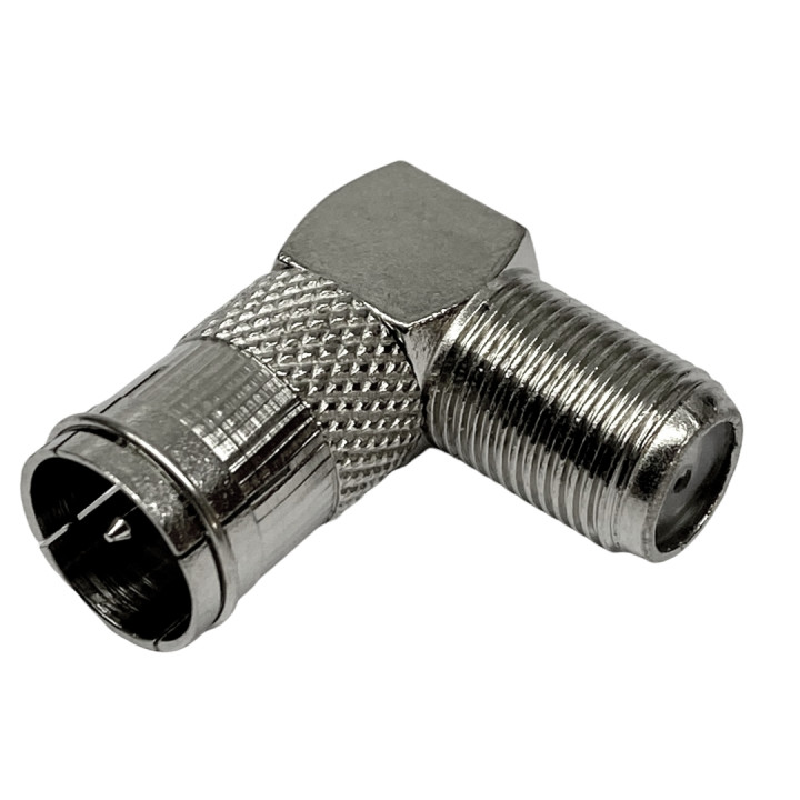 Adapter F wtyk SZYBKOZŁĄCZKA / F gniazdo P KĄTOWA