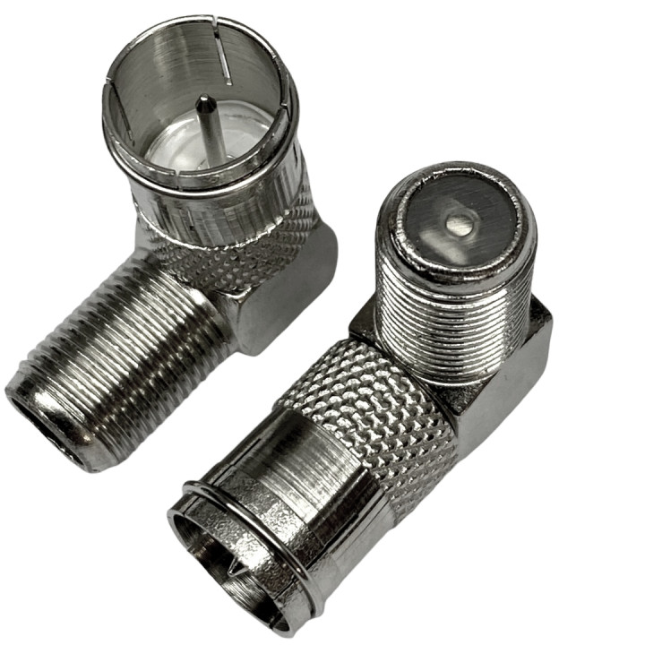 RF connector Adapter F plug QUICK CONNECTOR / F socket P ANGLE